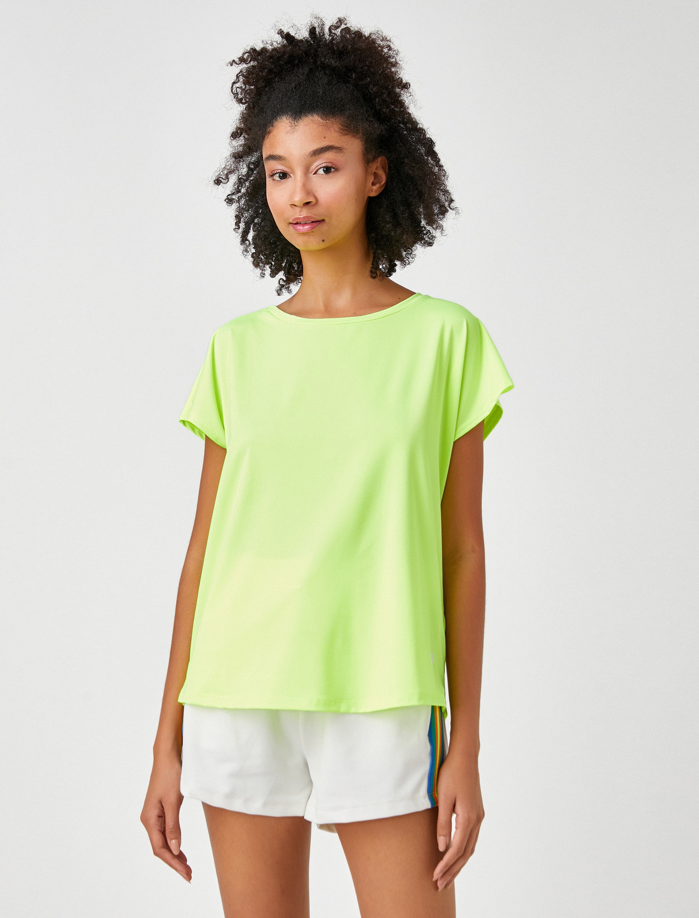   Basic Spor Tişört Bisiklet Yaka