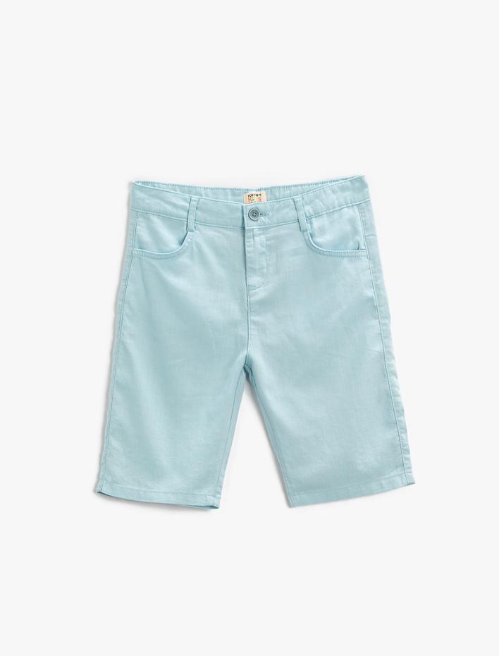 Erkek Çocuk Chino Şort Cepli Beli Lastikli