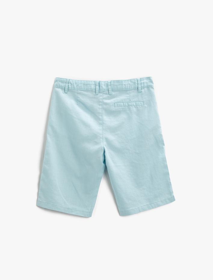 Erkek Çocuk Chino Şort Cepli Beli Lastikli