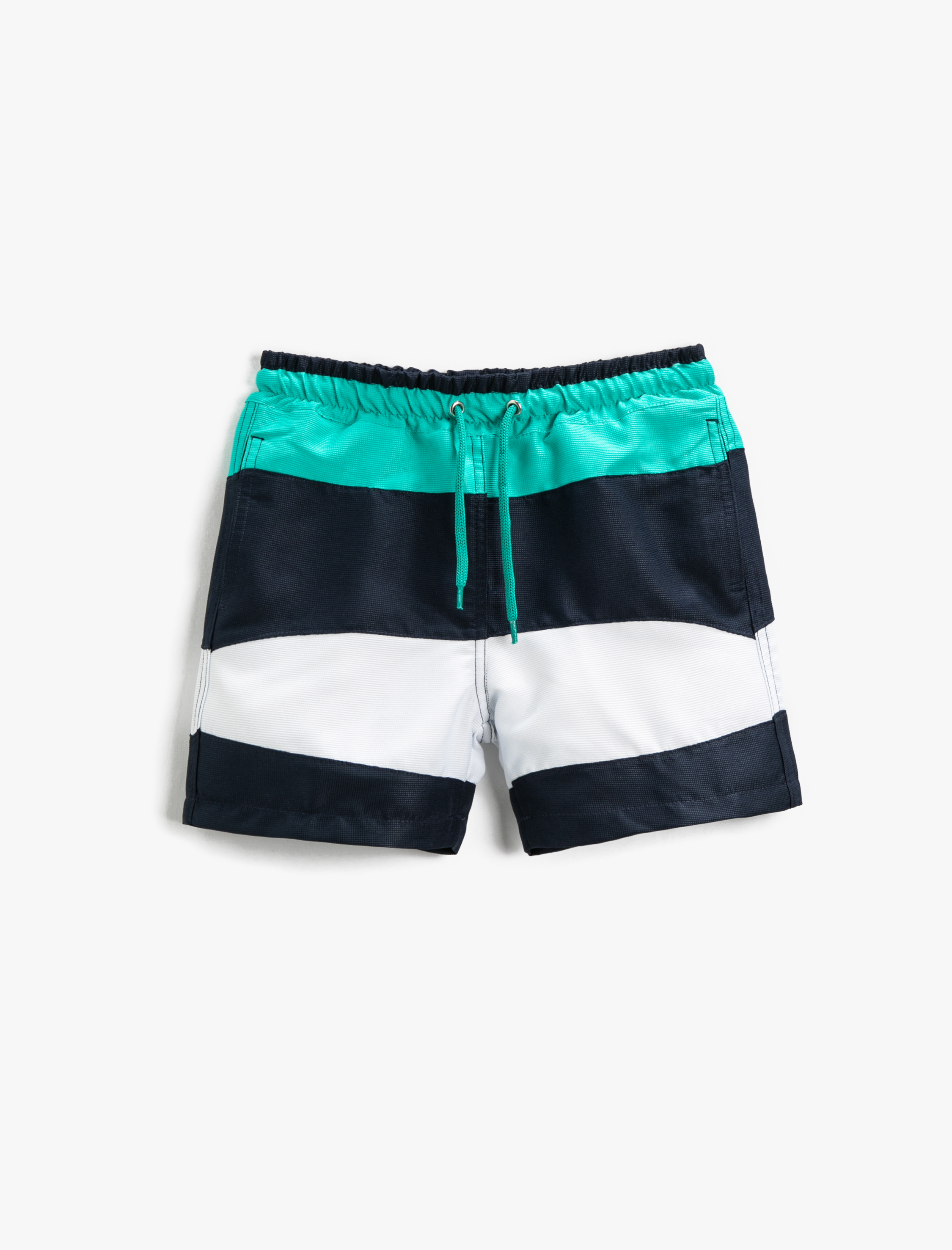  Erkek Çocuk Deniz Şortu Renk Bloklu Cepli