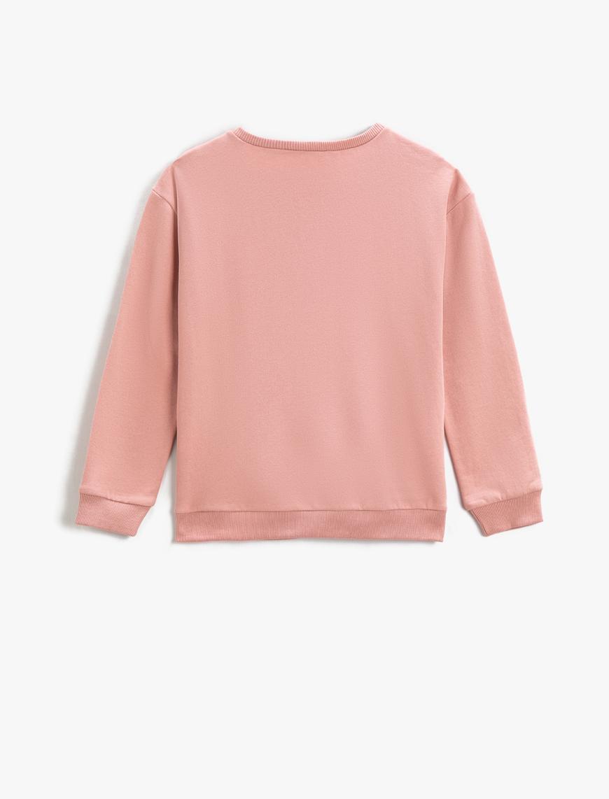  Kız Çocuk Çift Taraflı Pul-Payet İşlemeli Sweatshirt Pamuklu