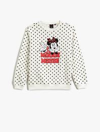 Minnie Mouse Baskılı Lisanslı Sweatshirt Pamuklu