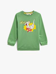 Tom ve Jerry Baskılı Lisanslı Sweatshirt Uzun Kollu