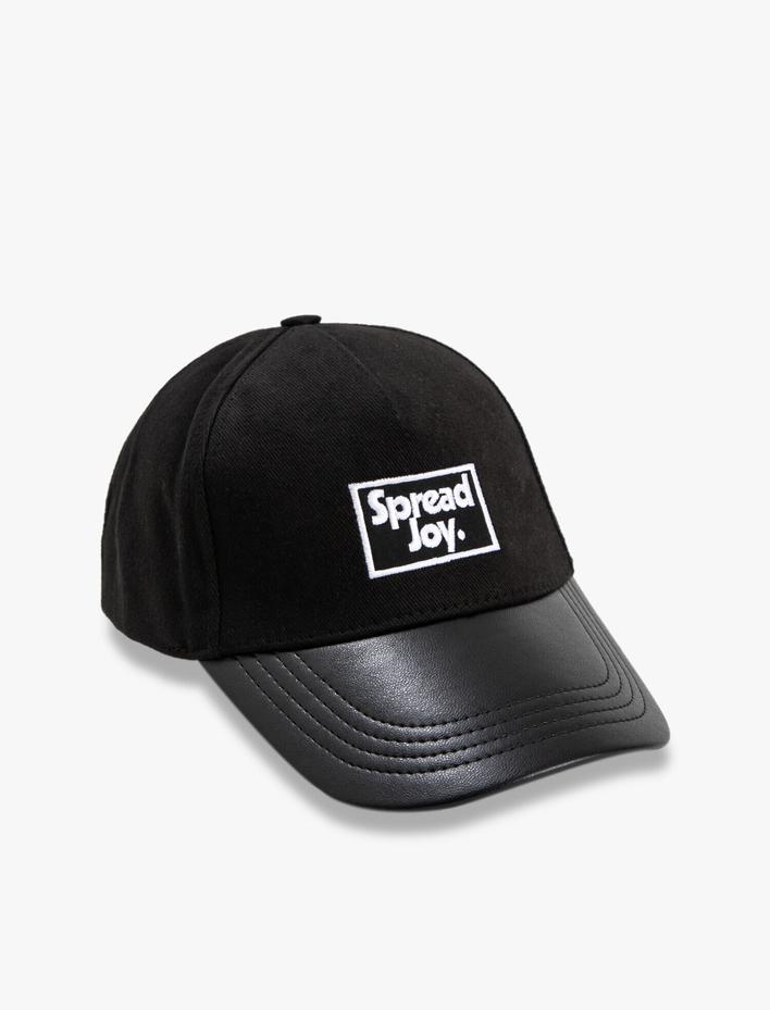 Kadın Slogan İşlemeli Cap Şapka