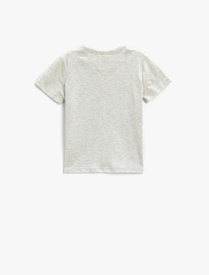 Erkek Bebek Baskılı Bisiklet Yaka Tişört Kısa Kollu