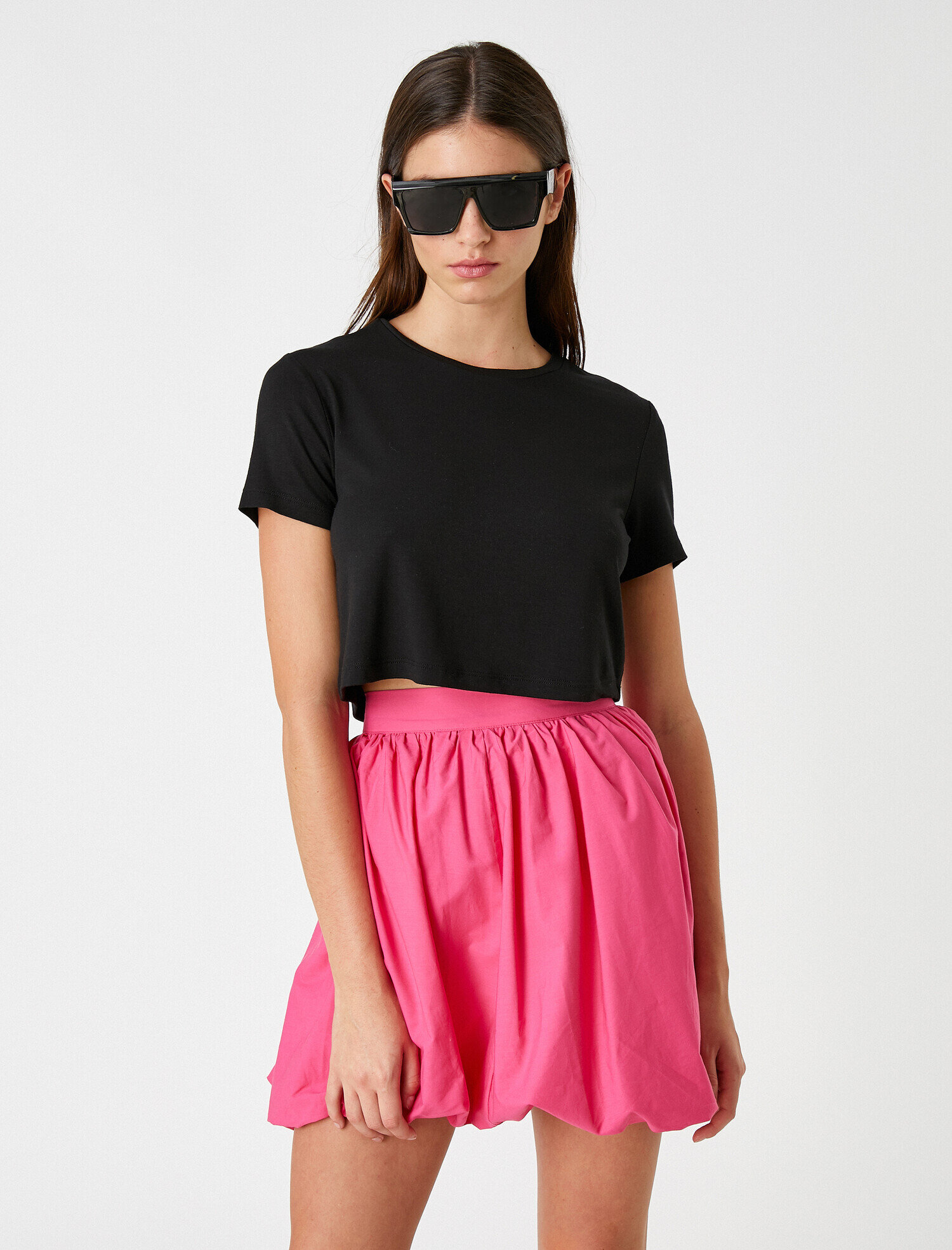   Basic Crop Tişört Kısa Kollu