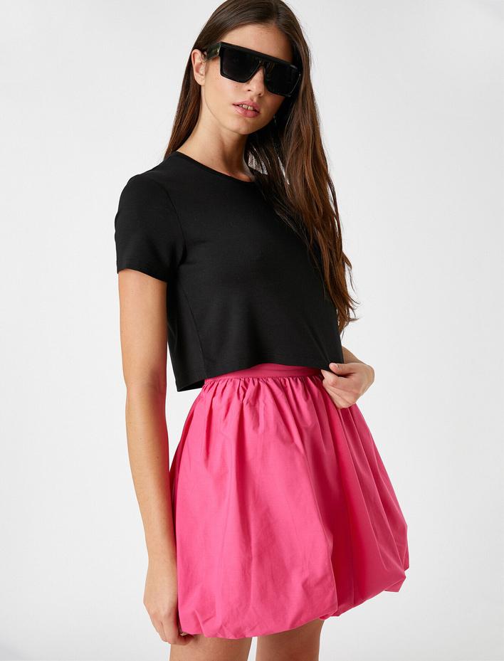  Basic Crop Tişört Kısa Kollu