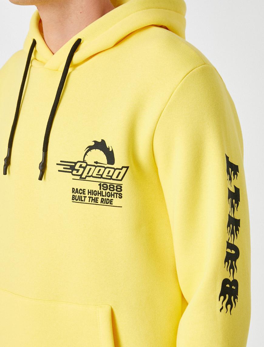   Baskılı Kapşonlu Sweatshirt