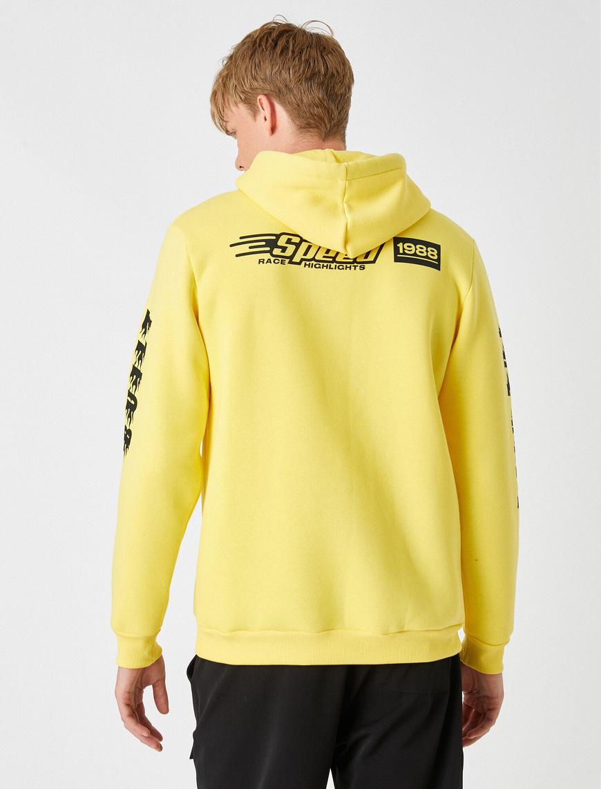   Baskılı Kapşonlu Sweatshirt