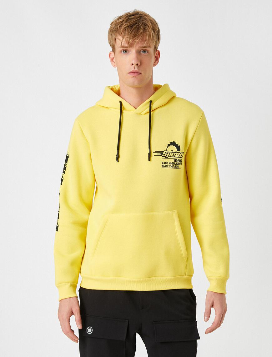   Baskılı Kapşonlu Sweatshirt
