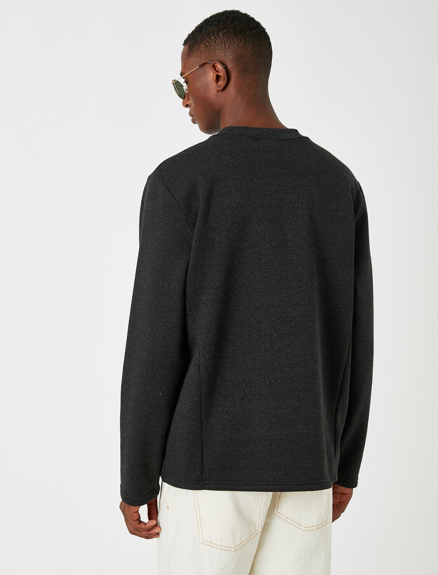   Basic Sweatshirt Şardonlu Bisiklet Yaka