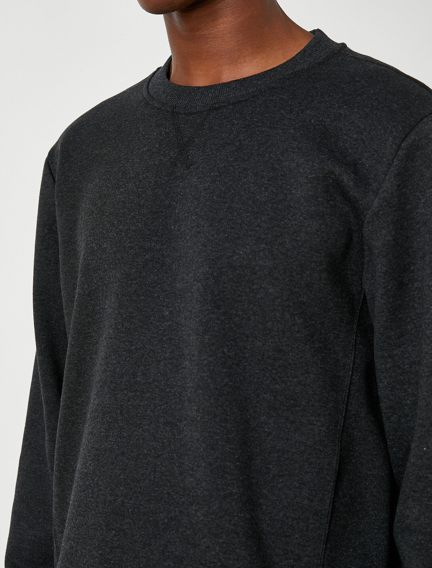   Basic Sweatshirt Şardonlu Bisiklet Yaka