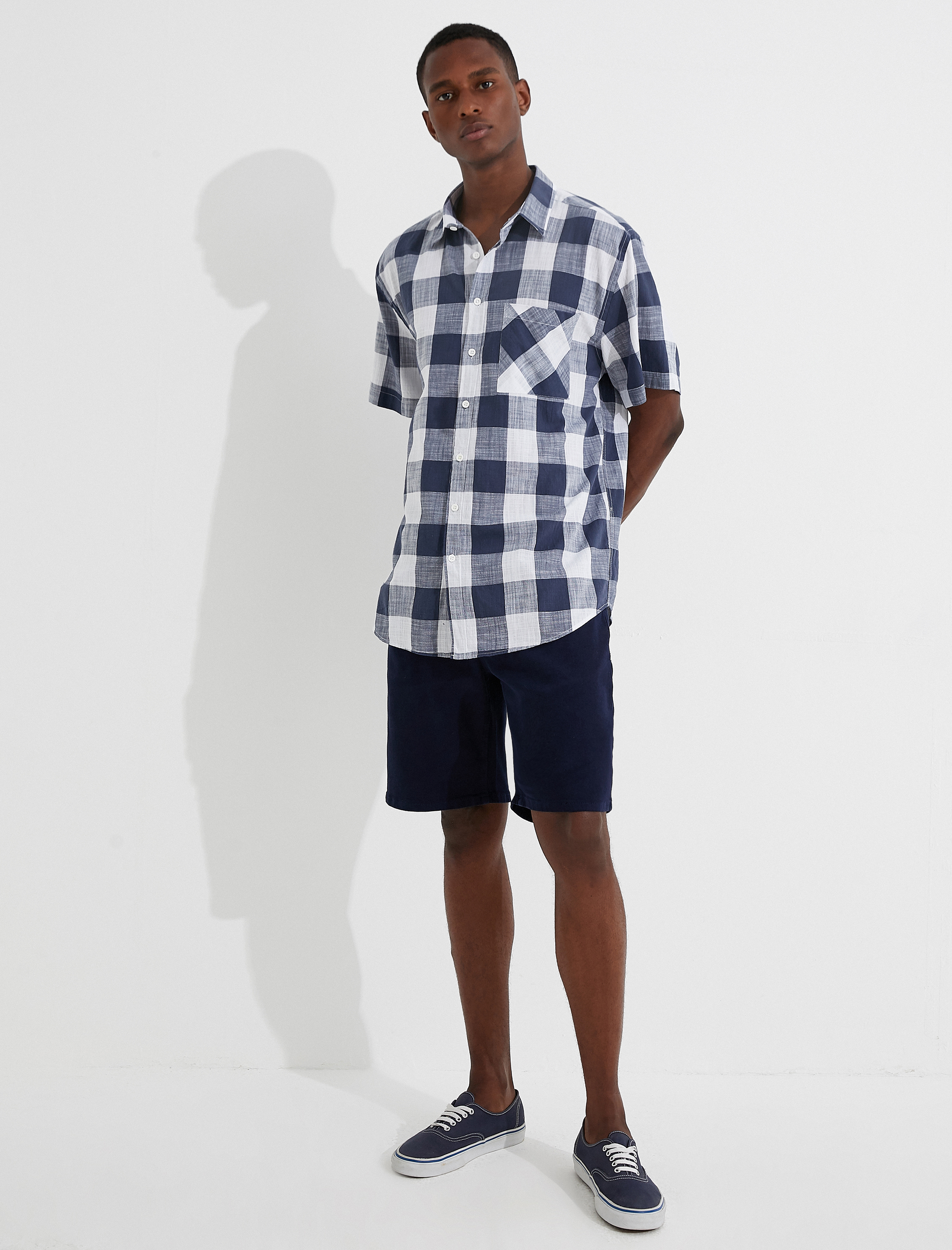   Ekoseli Kısa Kollu Gömlek