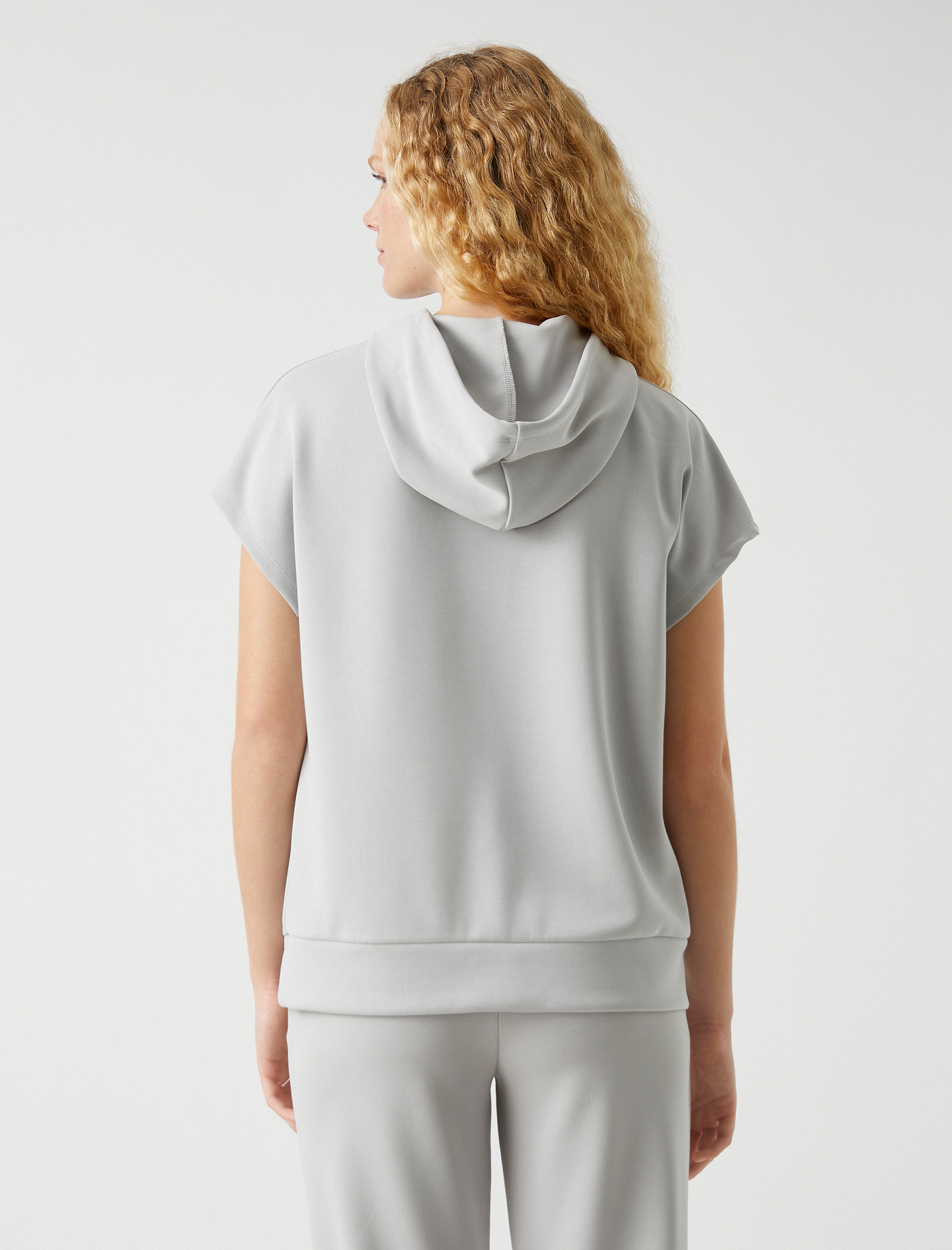   Kısa Kollu Sweatshirt Modal Karışımlı