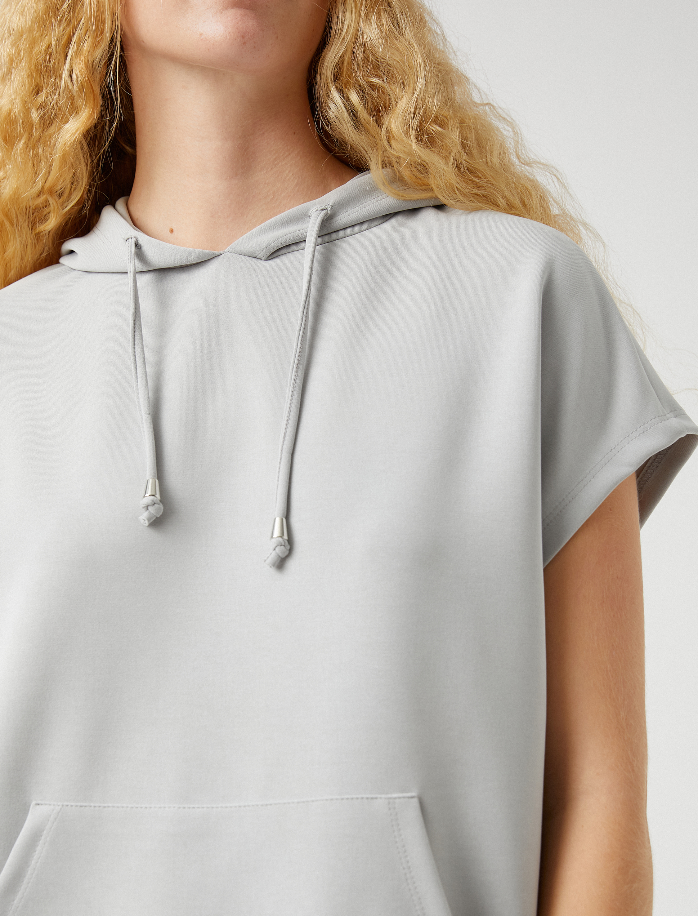   Kısa Kollu Sweatshirt Modal Karışımlı