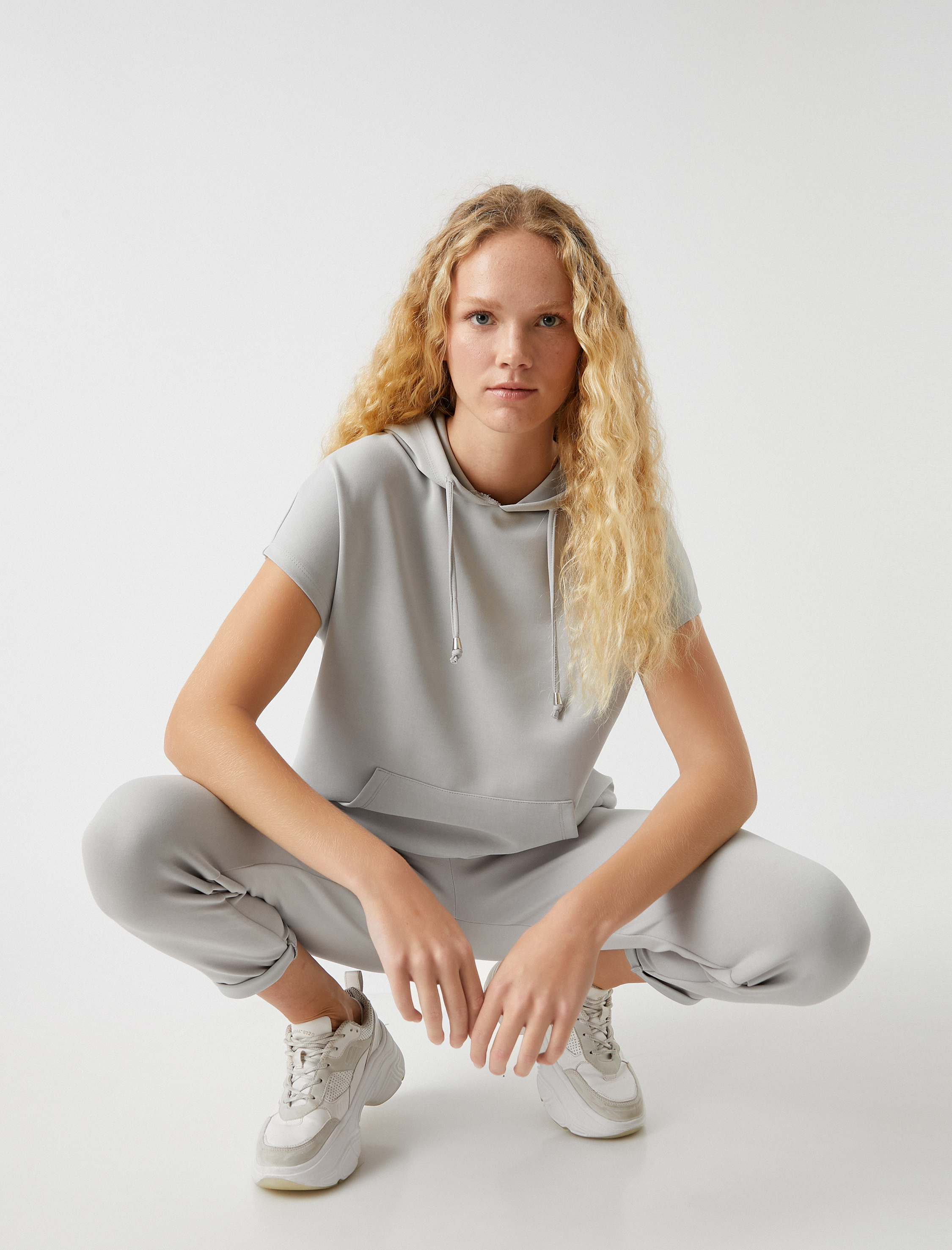   Kısa Kollu Sweatshirt Modal Karışımlı