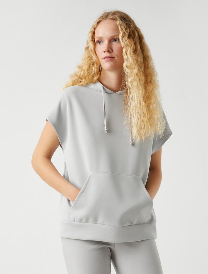  Kısa Kollu Sweatshirt Modal Karışımlı