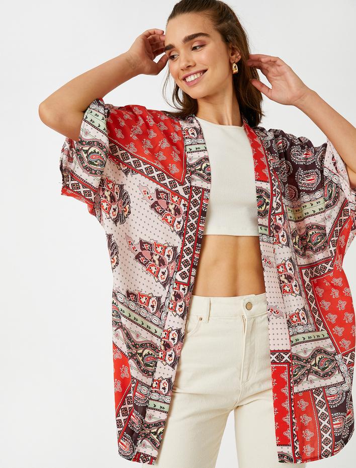  Etnik Desenli Kimono