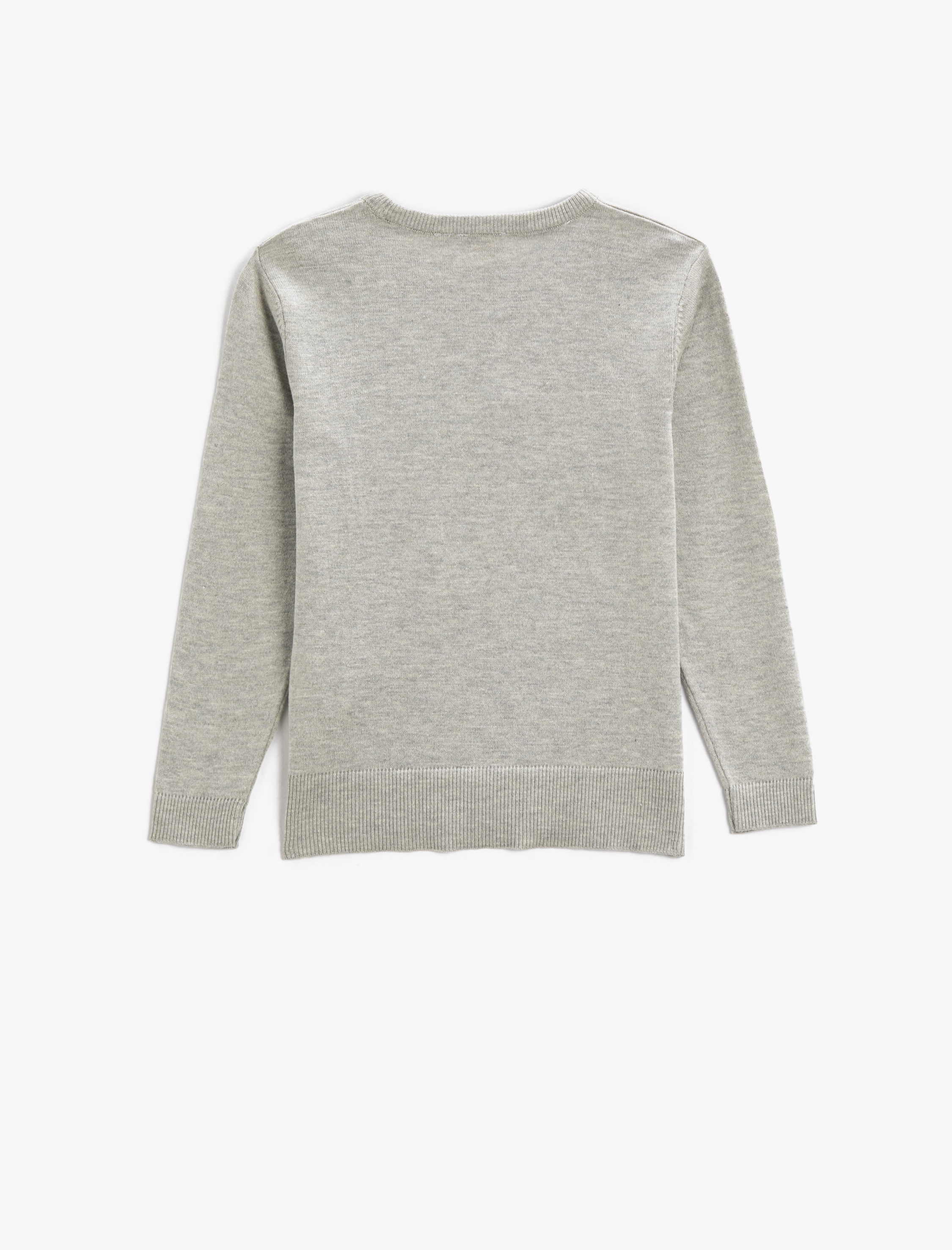  Kız Çocuk Tavşan Desenli Pul Payet İşlemeli Triko Kazak