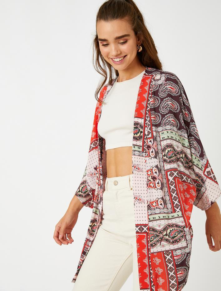  Etnik Desenli Kimono