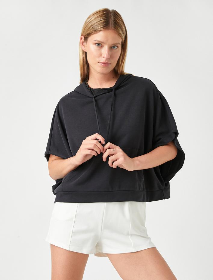  Oversize Sweatshirt Kapüşonlu Cepli