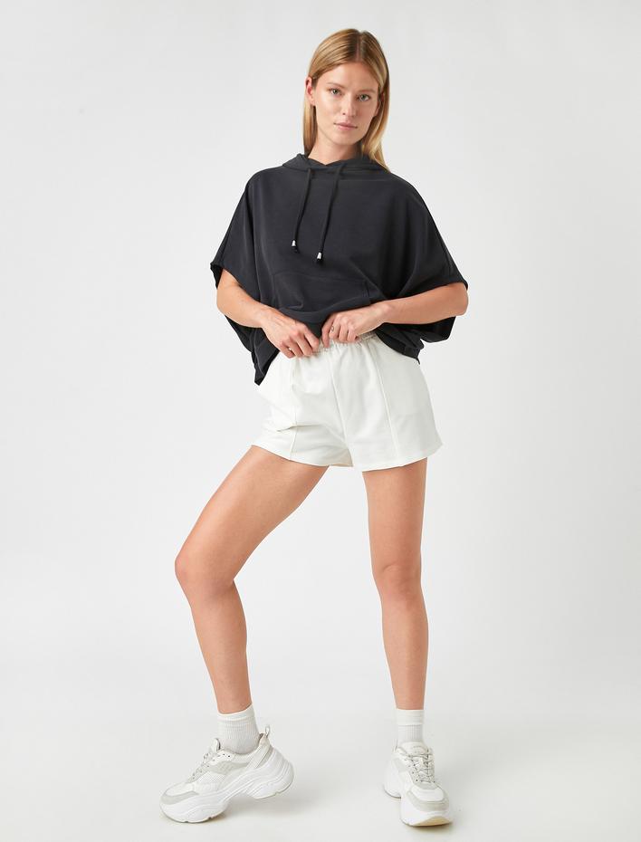  Oversize Sweatshirt Kapüşonlu Cepli