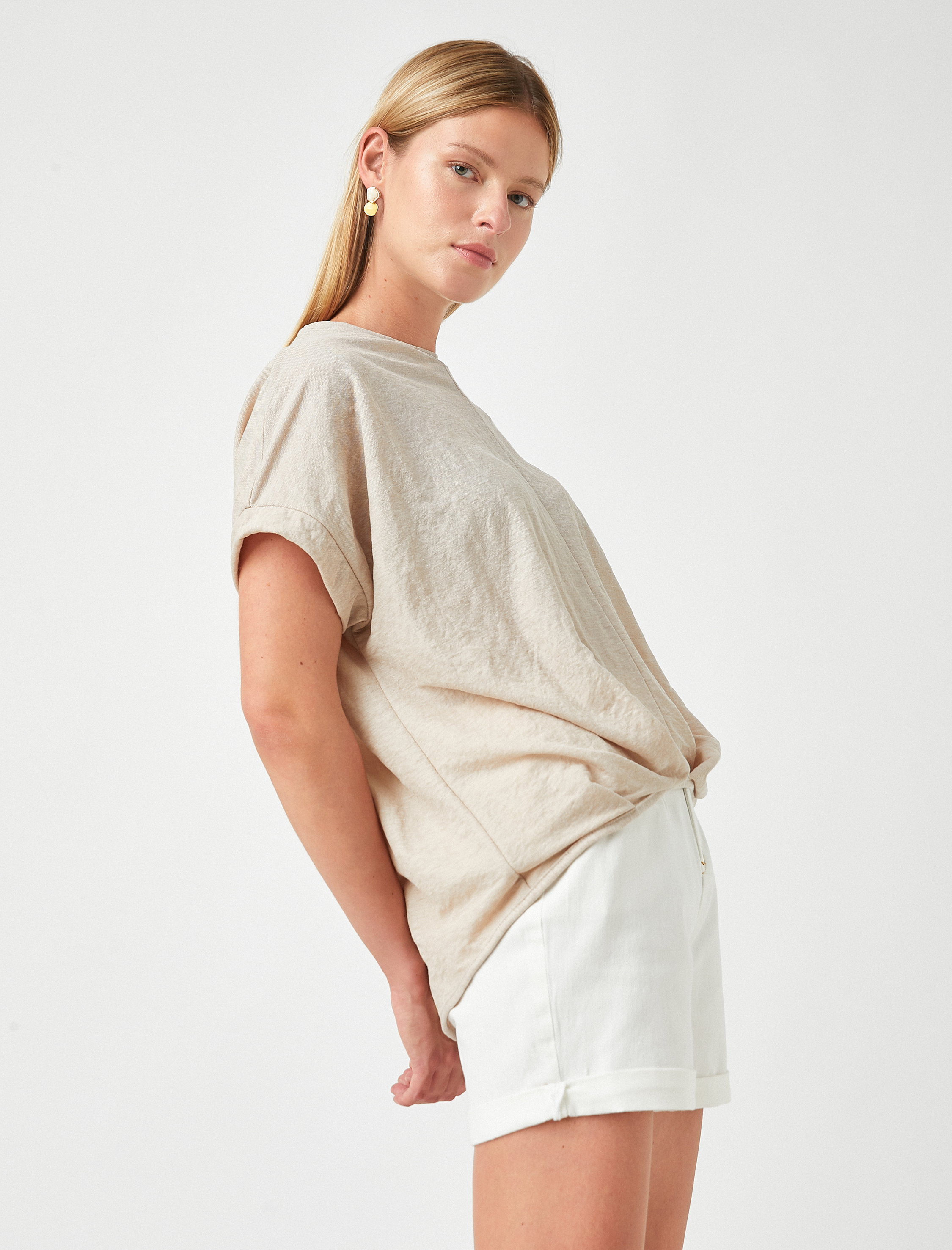   Basic Tişört Önden Dikişli