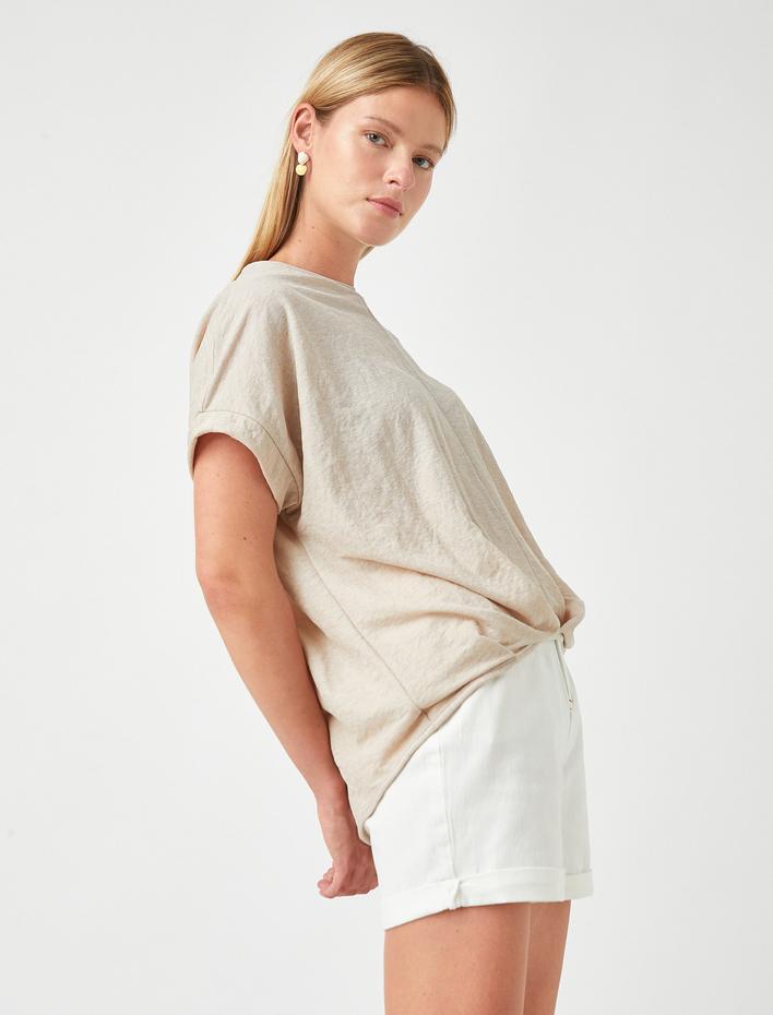  Basic Tişört Önden Dikişli