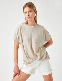 Basic Tişört Önden Dikişli