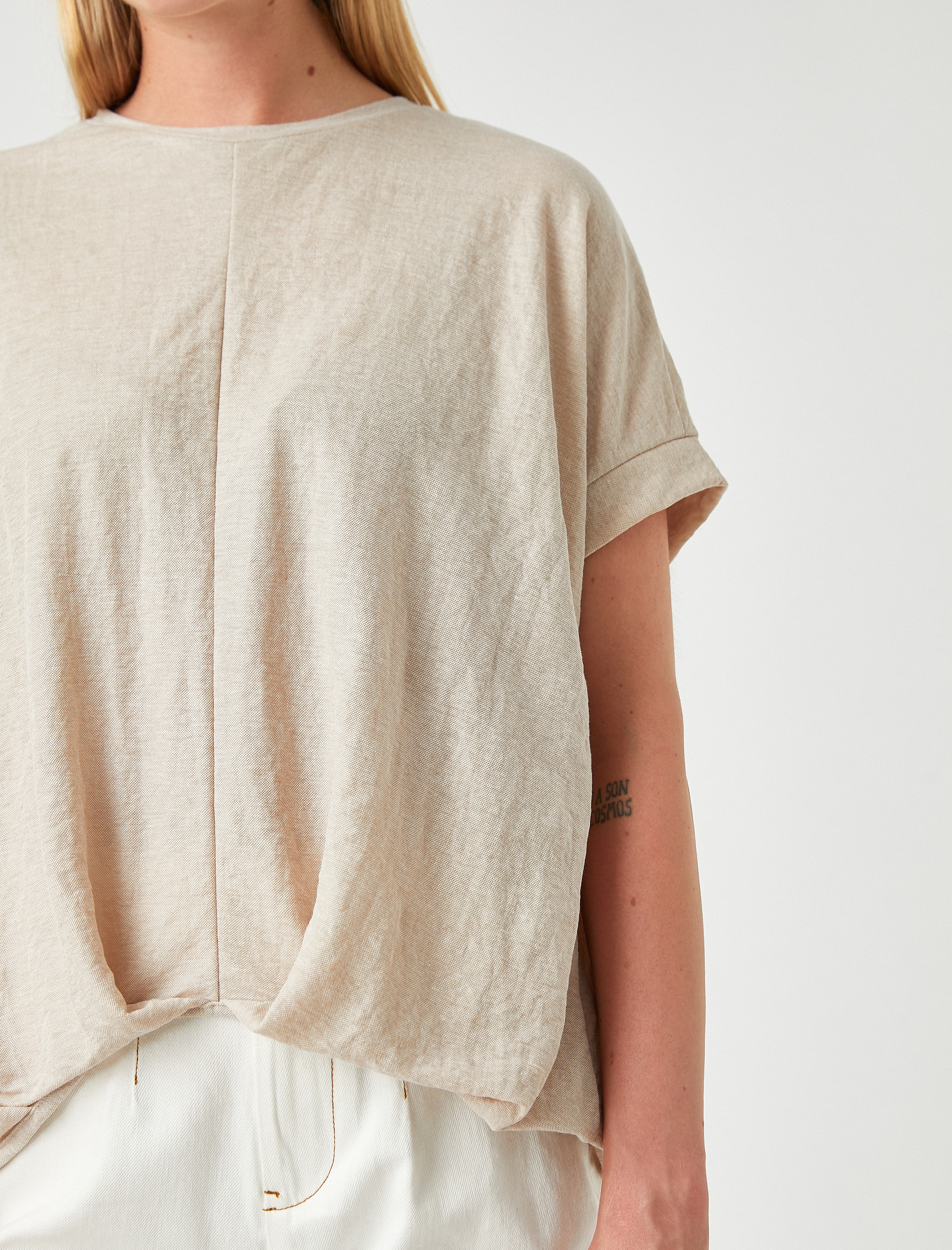   Basic Tişört Önden Dikişli