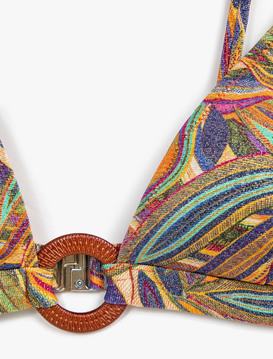   Aksesuarlı Bikini Üstü Desenli