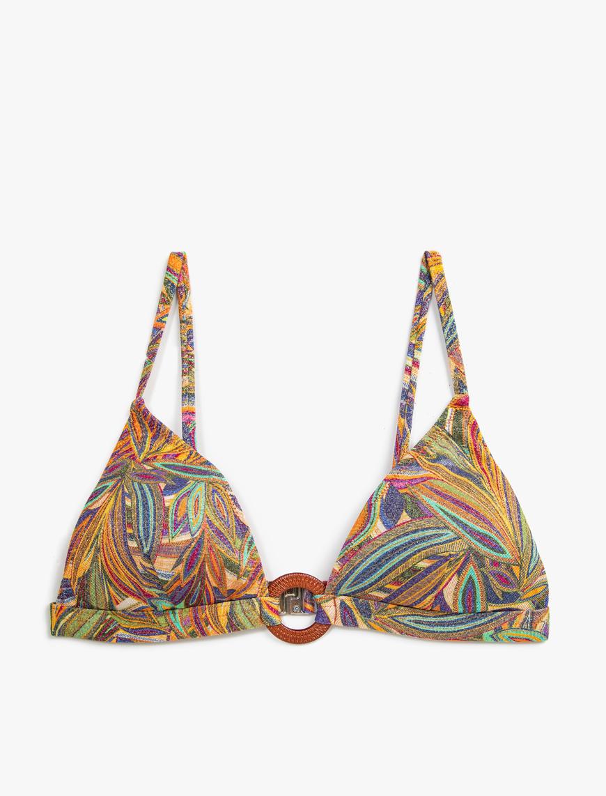   Aksesuarlı Bikini Üstü Desenli