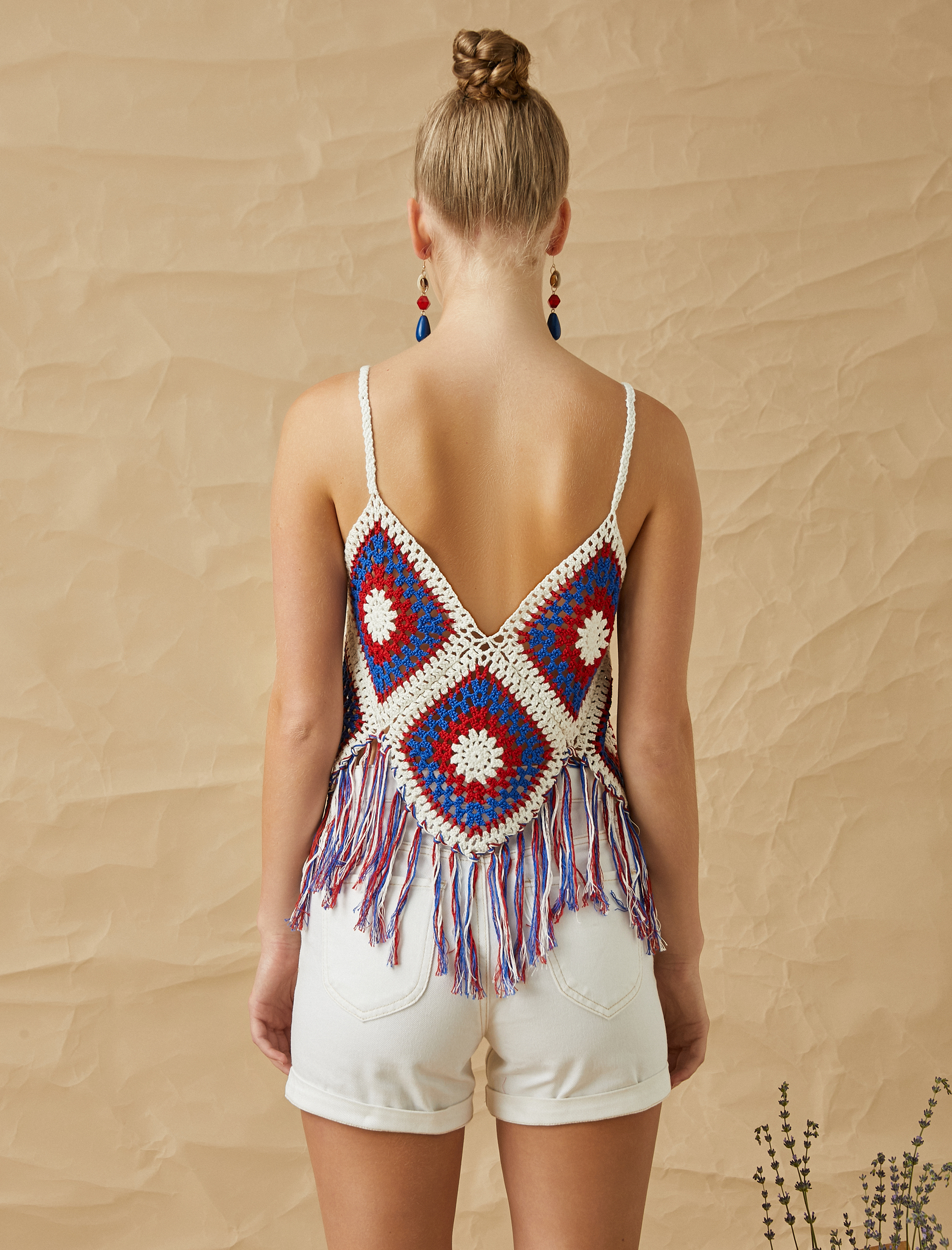   Crop Atlet Kroşe Püskül Detaylı