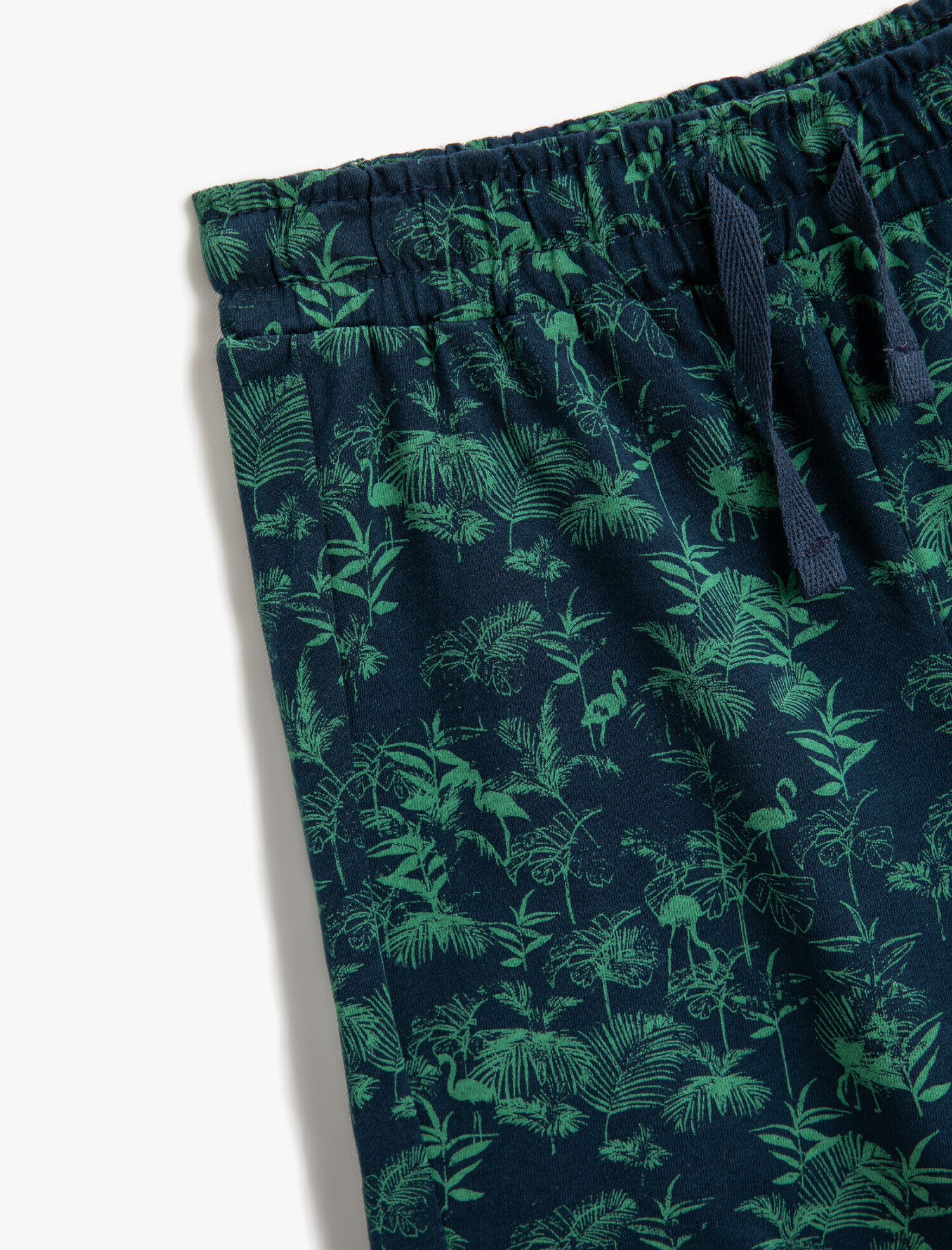  Erkek Çocuk Çiçek Baskılı Şort Beli Lastikli Cepli Diz Üstü Pamuklu