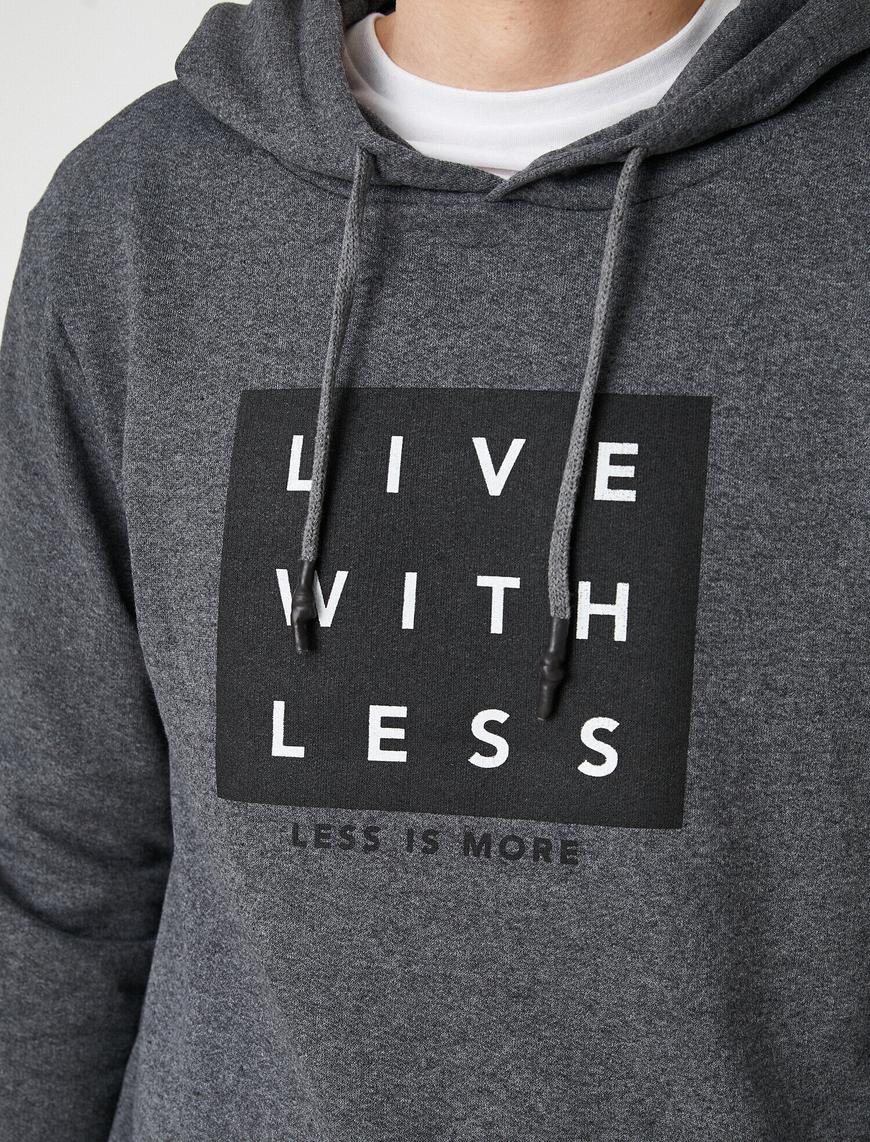   Baskılı Kapüşonlu Sweatshirt