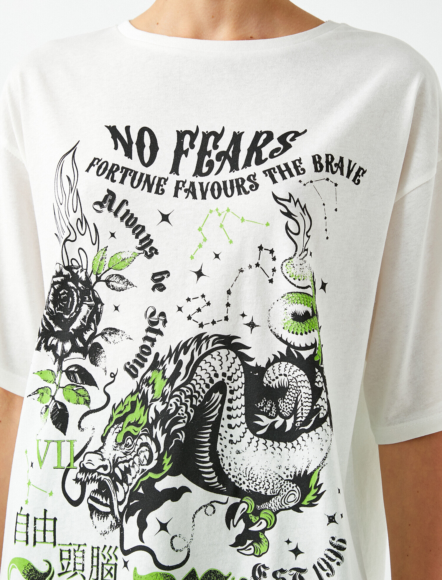   Baskılı Tişört Bisiklet Yaka Kısa Kollu