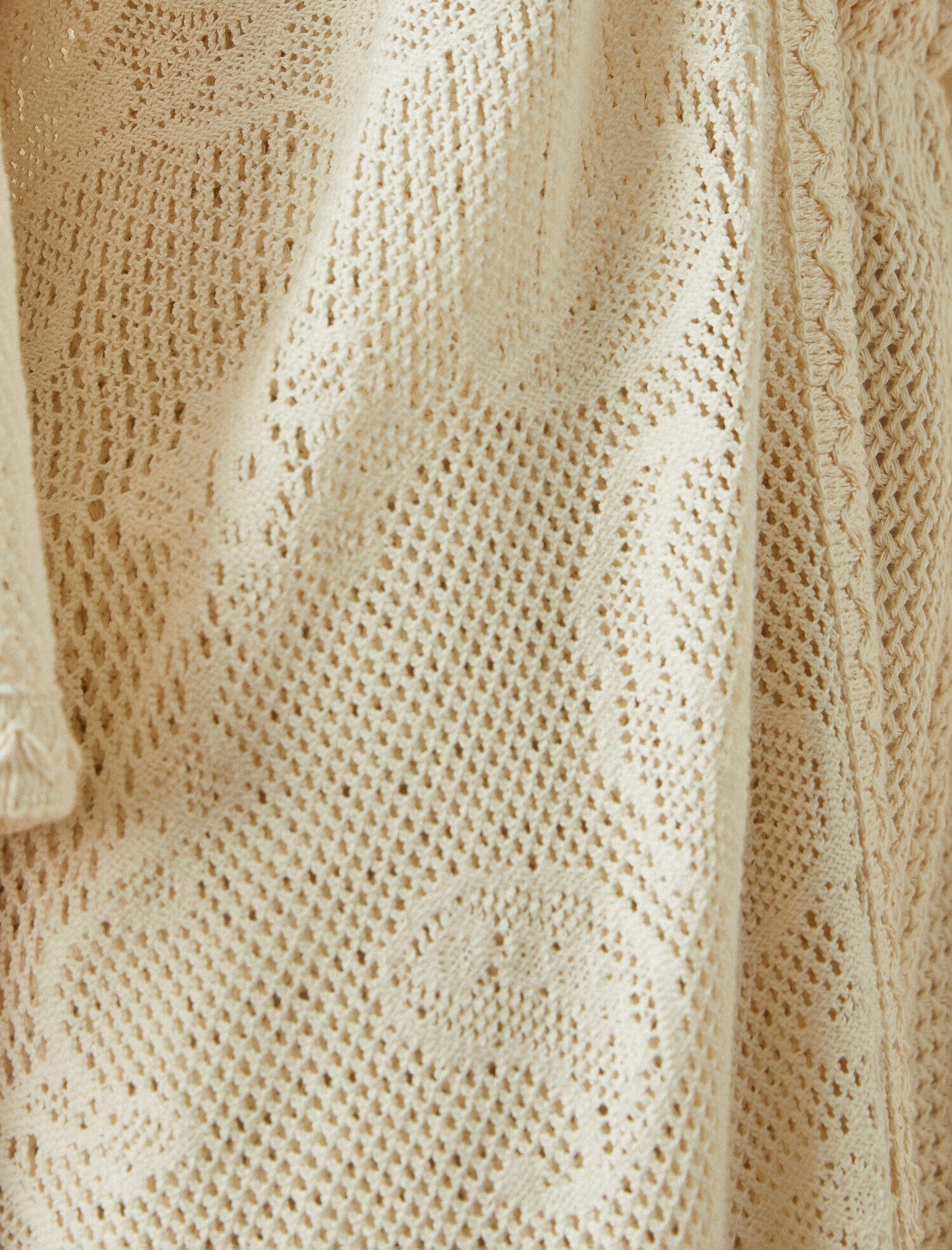   Kroşe Kimono Püskül Detaylı 3/4 Kollu