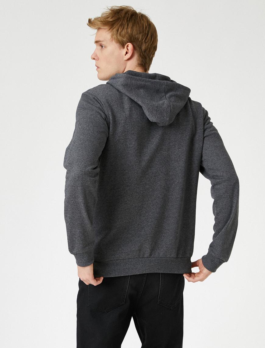   Baskılı Kapüşonlu Sweatshirt