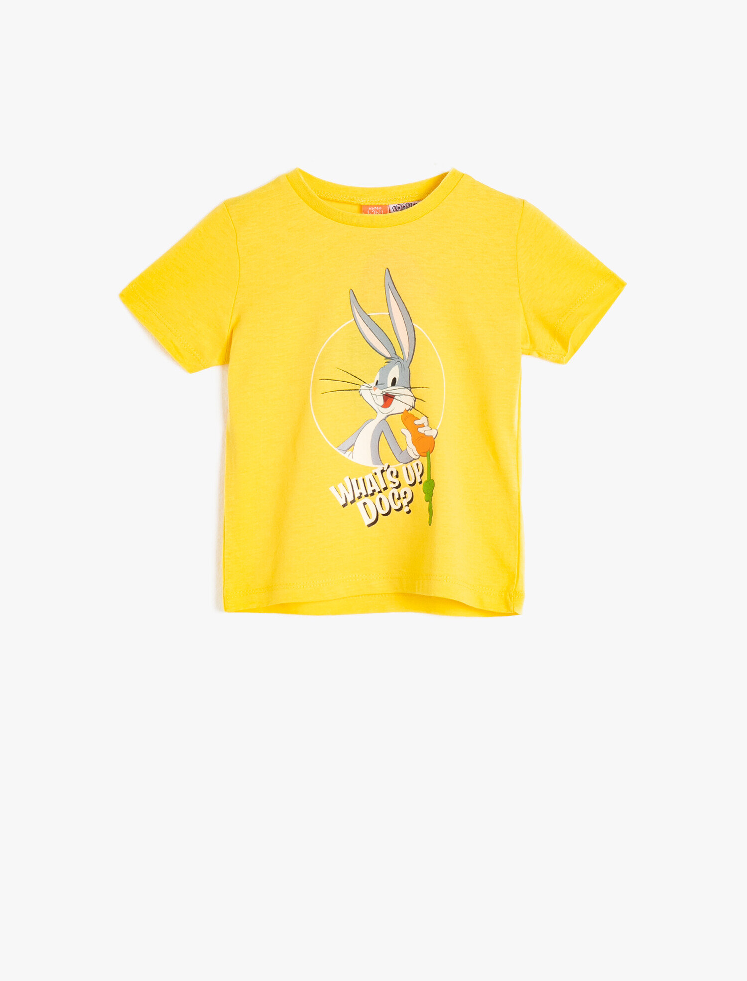  Erkek Bebek Buggs Bunny Lisanslı Baskılı Kısa Kollu Bisiklet Yaka Tişört