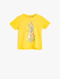 Buggs Bunny Lisanslı Baskılı Kısa Kollu Bisiklet Yaka Tişört