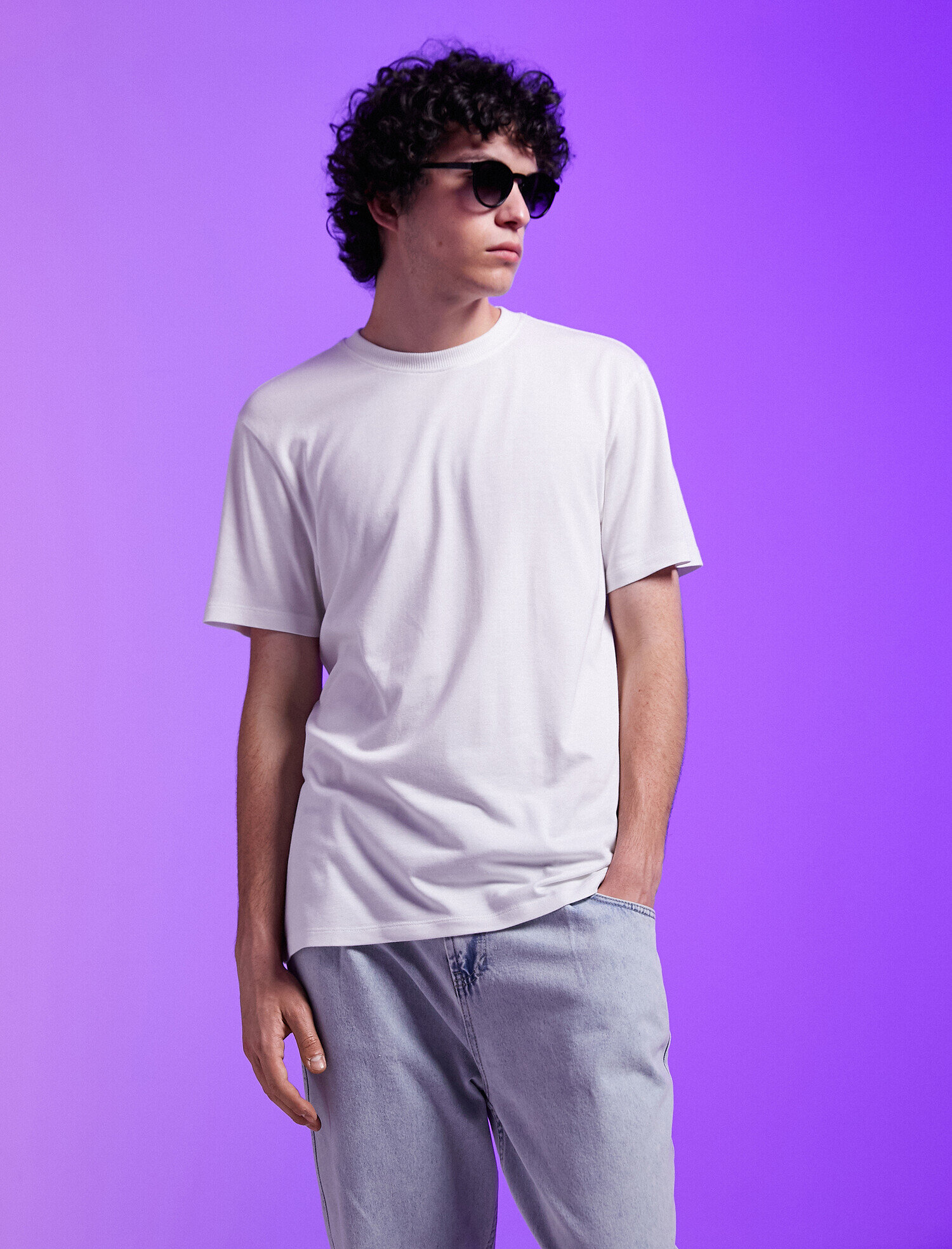   Basic Oversize Tişört Bisiklet Yaka