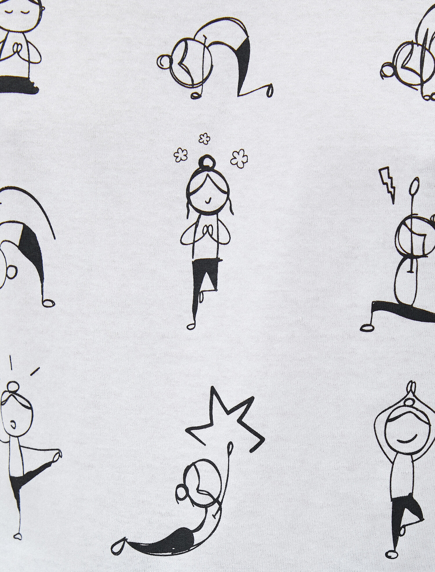   Baskılı Tişört Yoga Temalı Pamuklu