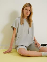 Kolsuz Kapüşonlu Sweatshirt Hoodie Oversize