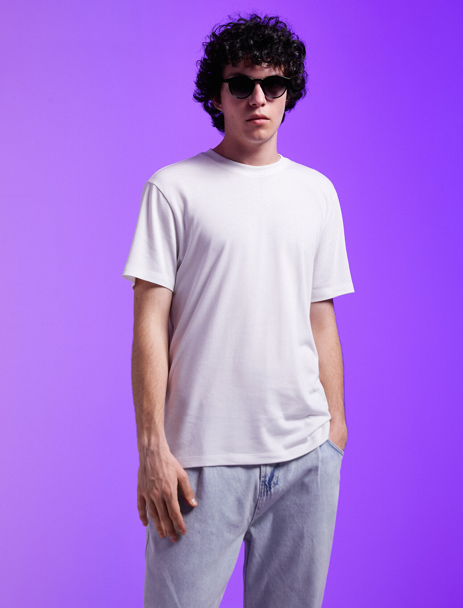   Basic Oversize Tişört Bisiklet Yaka