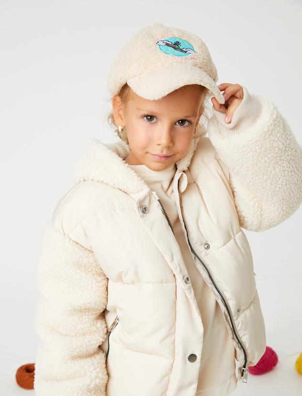  Kız Çocuk Polar Cap Şapka İşlemeli