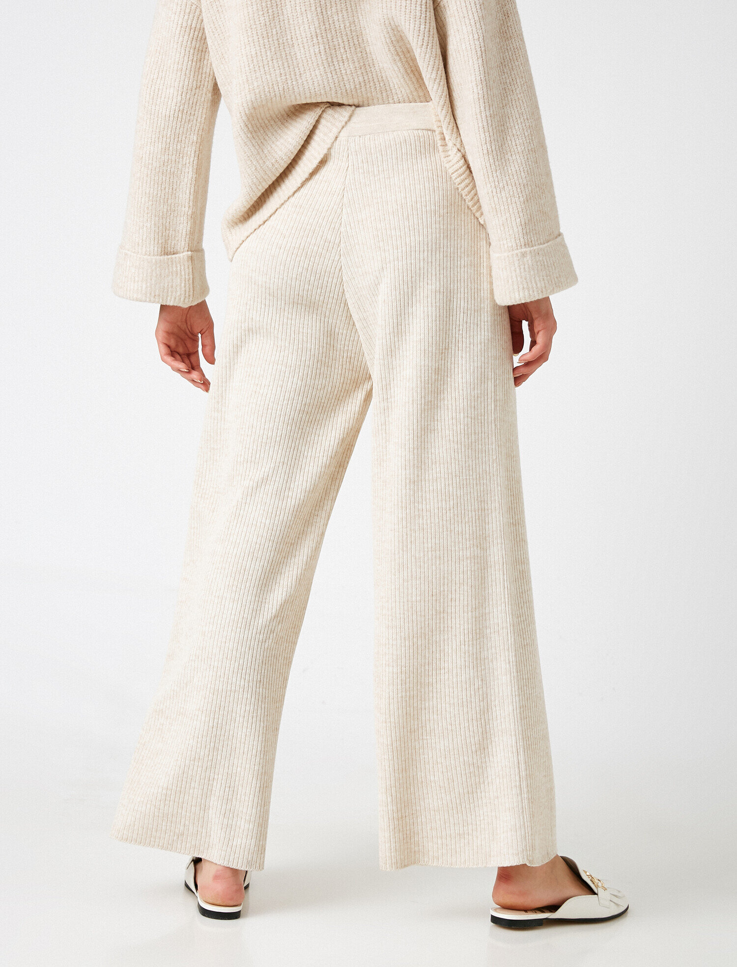   Geniş Paça Triko Pantolon