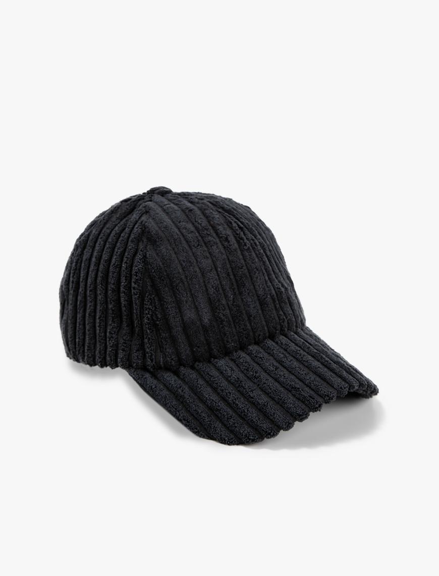  Kadın Kışlık Şapka Fitilli Kadife Cap