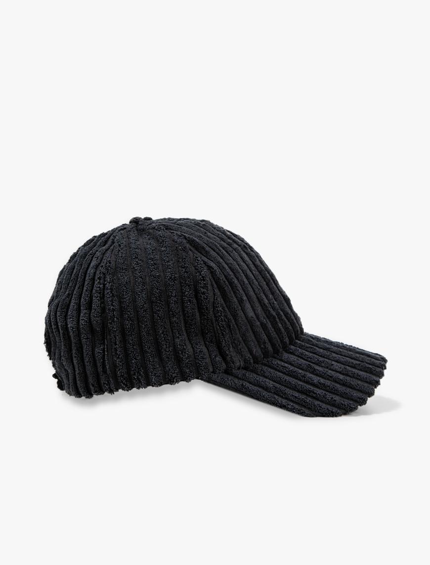  Kadın Kışlık Şapka Fitilli Kadife Cap