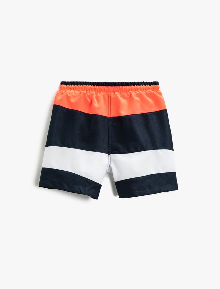 Erkek Çocuk Deniz Şortu Renk Bloklu Cepli