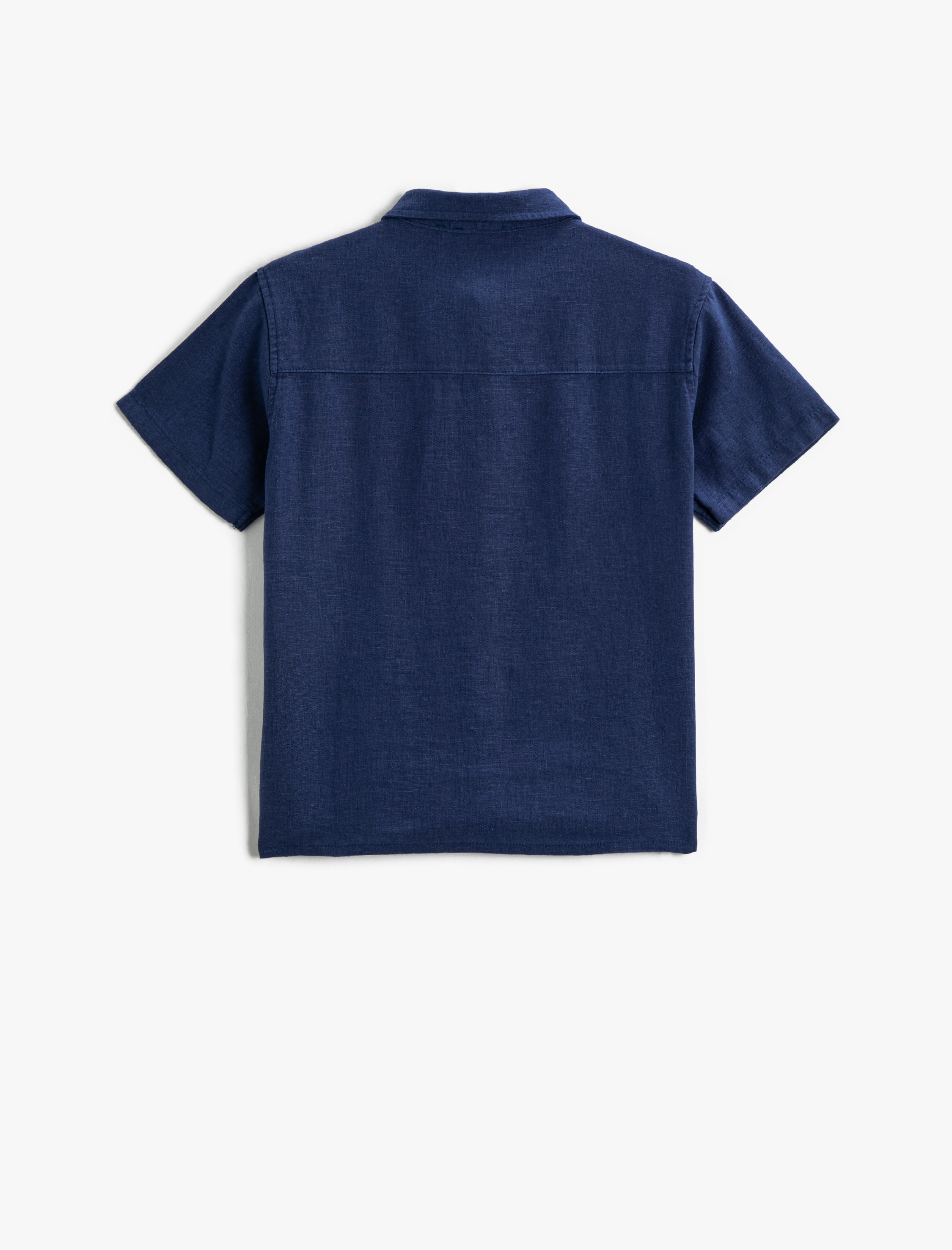  Erkek Çocuk Keten Karışımlı Kumaş Gömlek Kısa Kollu